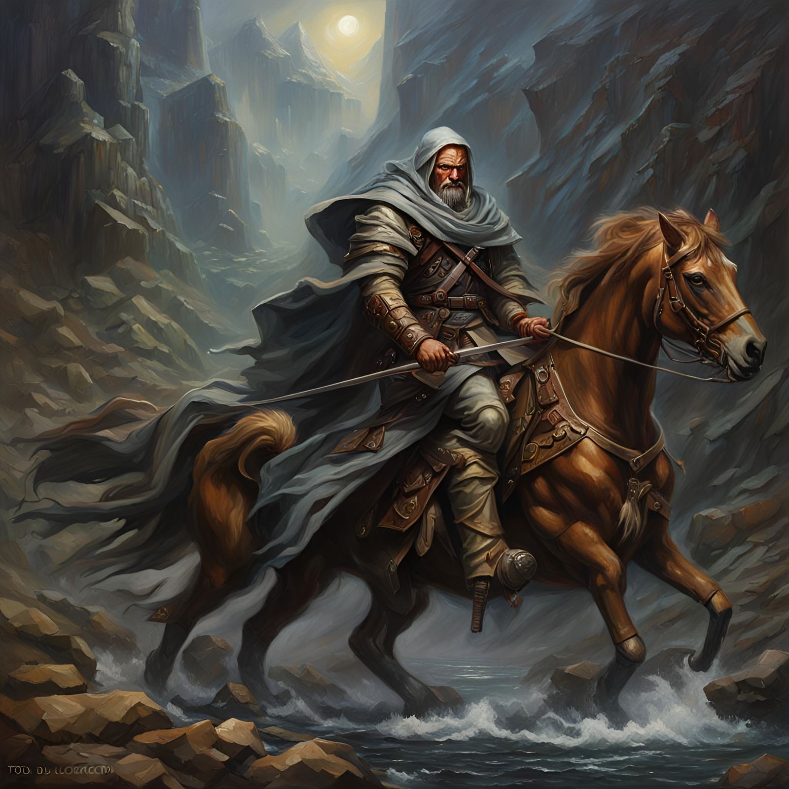 (masterpiece) A “ Metallo Pioneer” in the style of RPG dnd o...