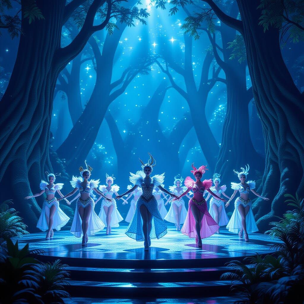 Bioluminescent Forest Stage Act: A Ghibli-Inspired Fantasy