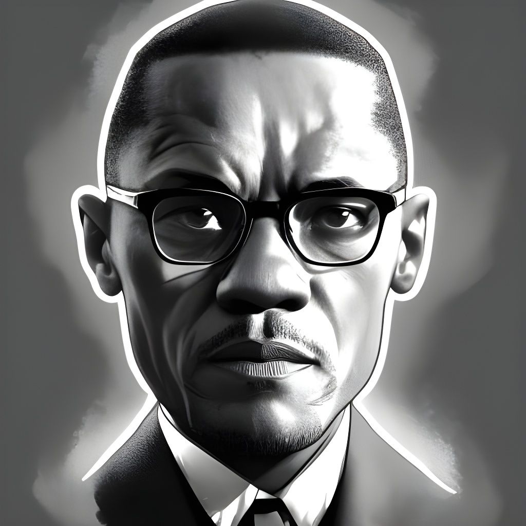 Malcolm X Portrait in Art Nouveau Style
