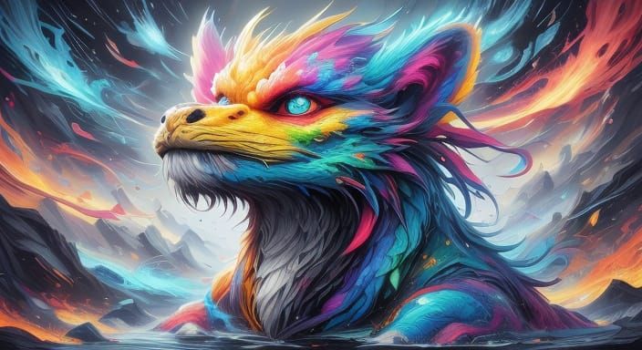 Radiant Memory: Colourful Abstract Fantasy in Liquid Art