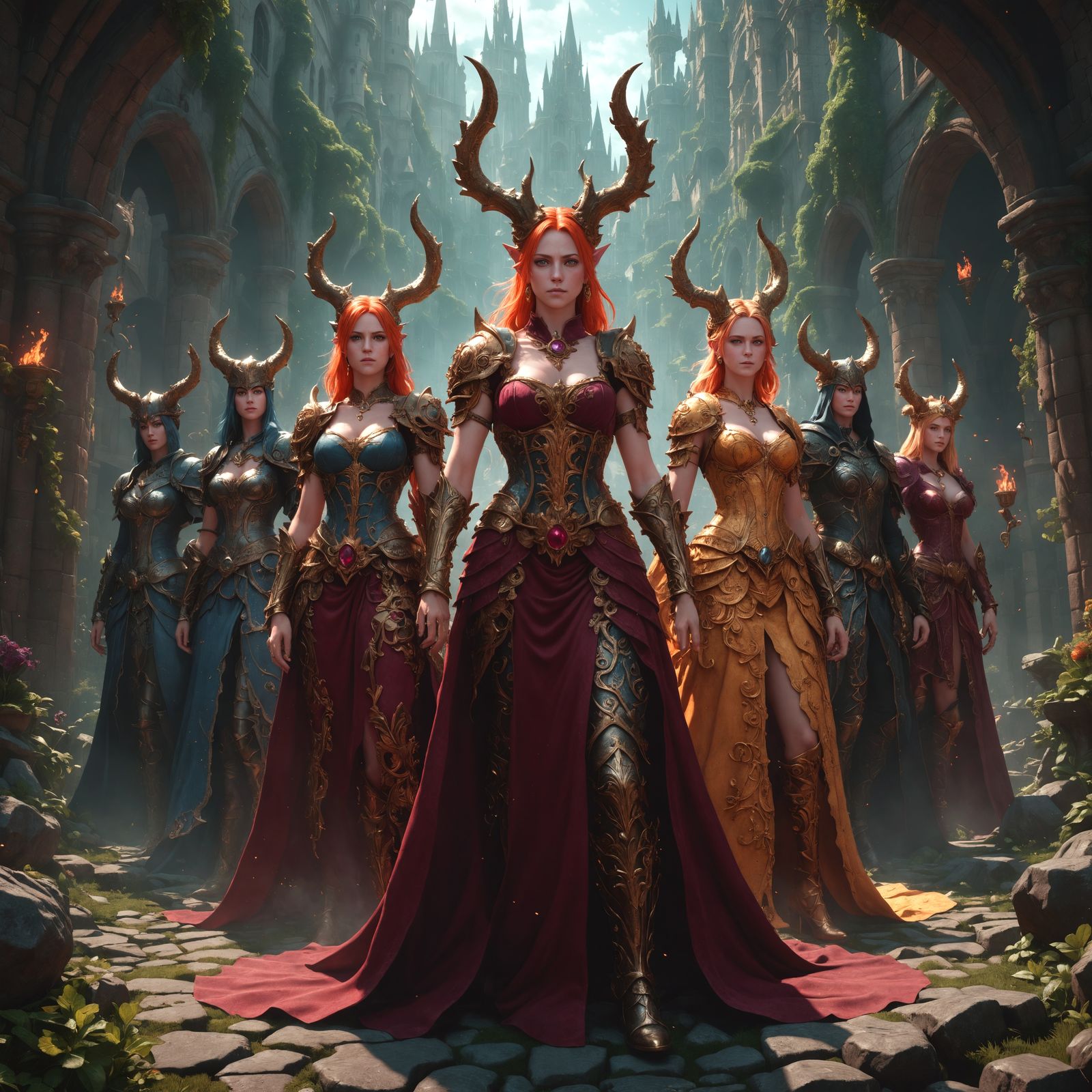 Fantastical Seven Sins Concept Art in Deep Colors