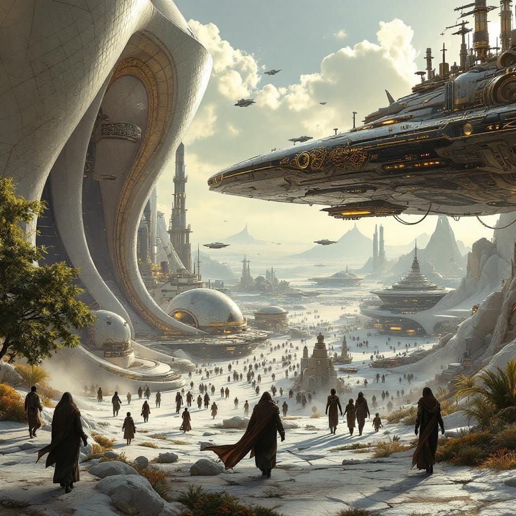 Photorealistic City Thrives Amidst War, Futuristic Style