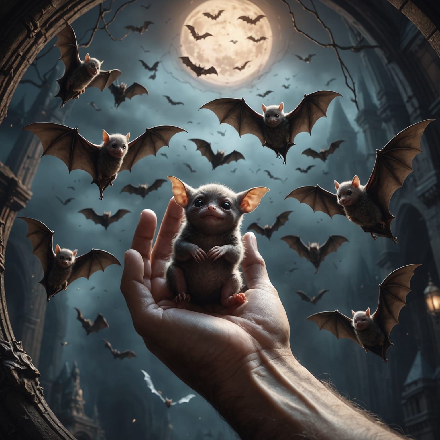 A cute little bat baby