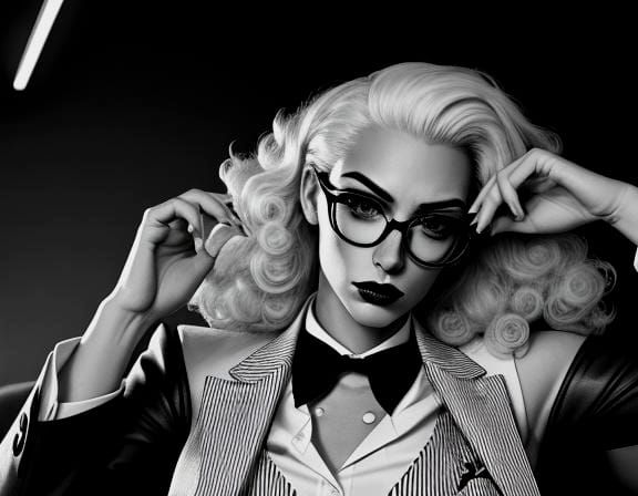 Noir Fashion Editorial: Tank Girl in Modern Suit