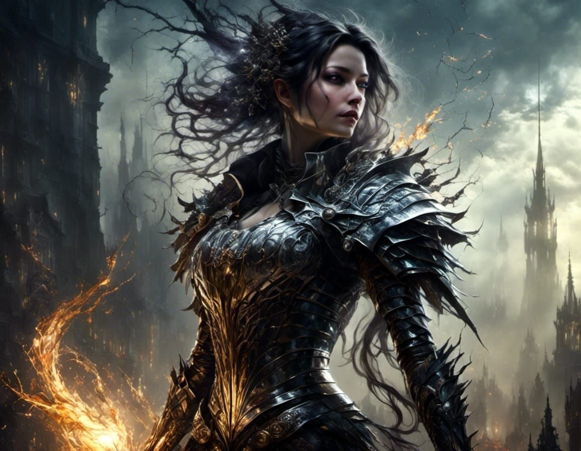 Cyborg Scavenger in Trashpunk Lighthouse Dreamscape