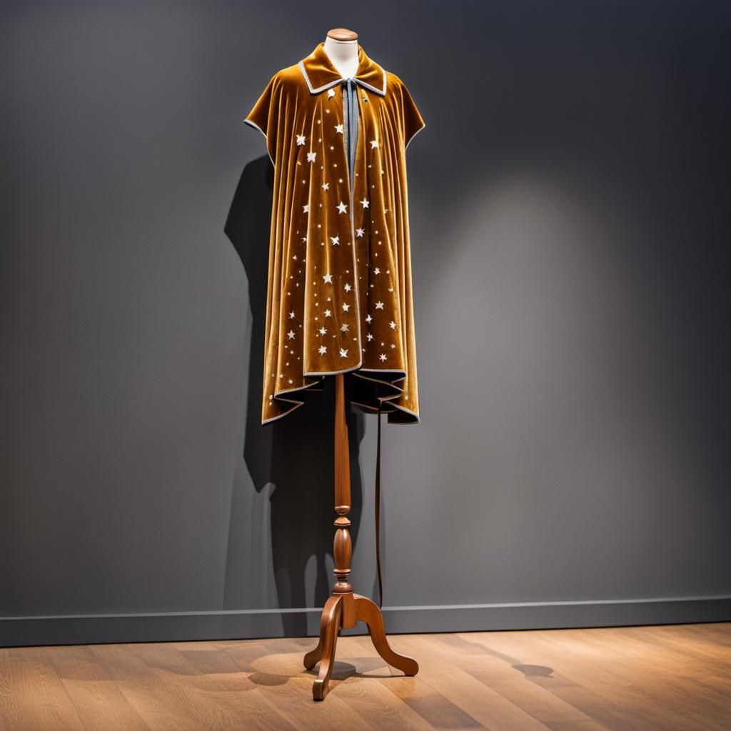 Embroidered Velvet Cape on Dummy