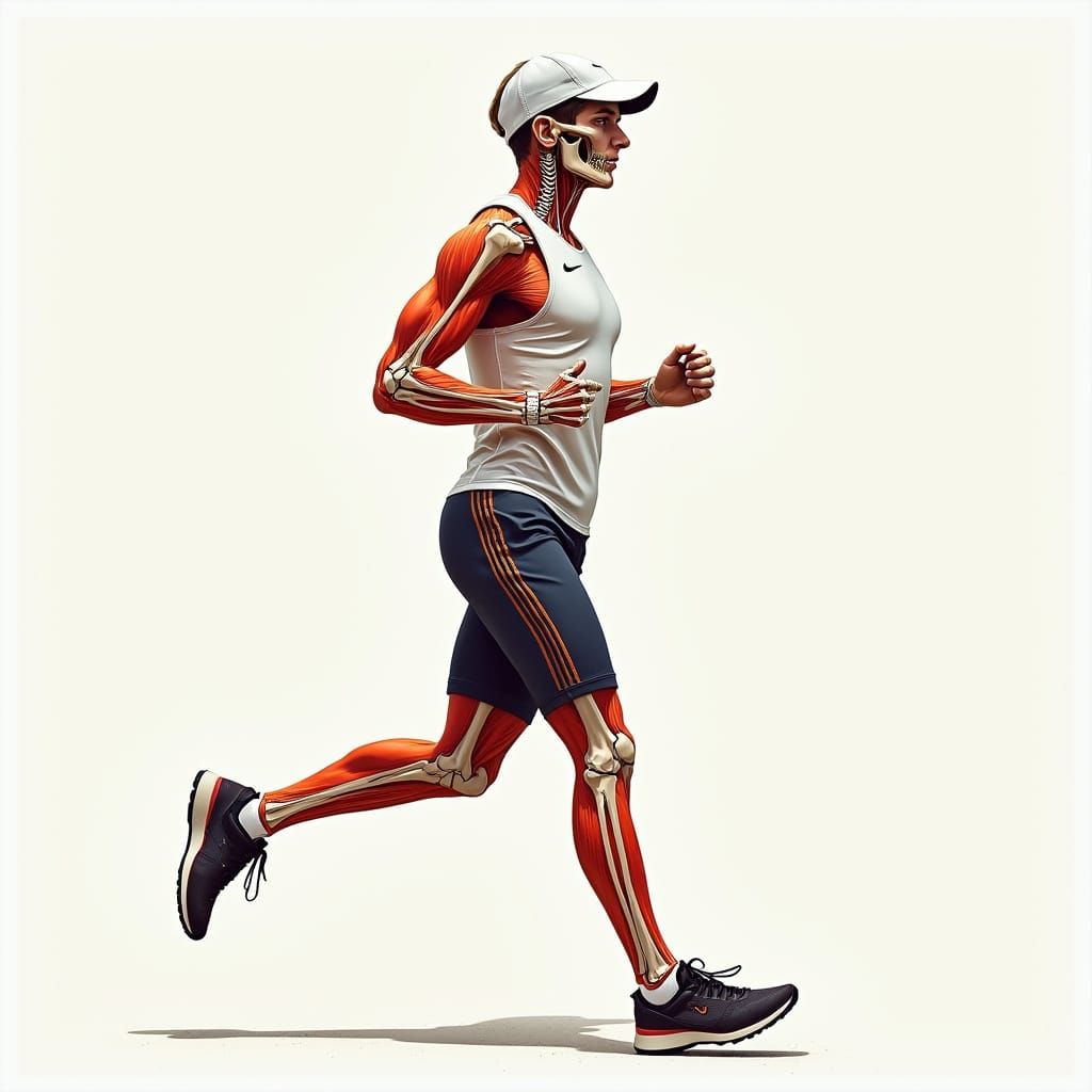 Anatomical Skeleton Runner in Sports Attire