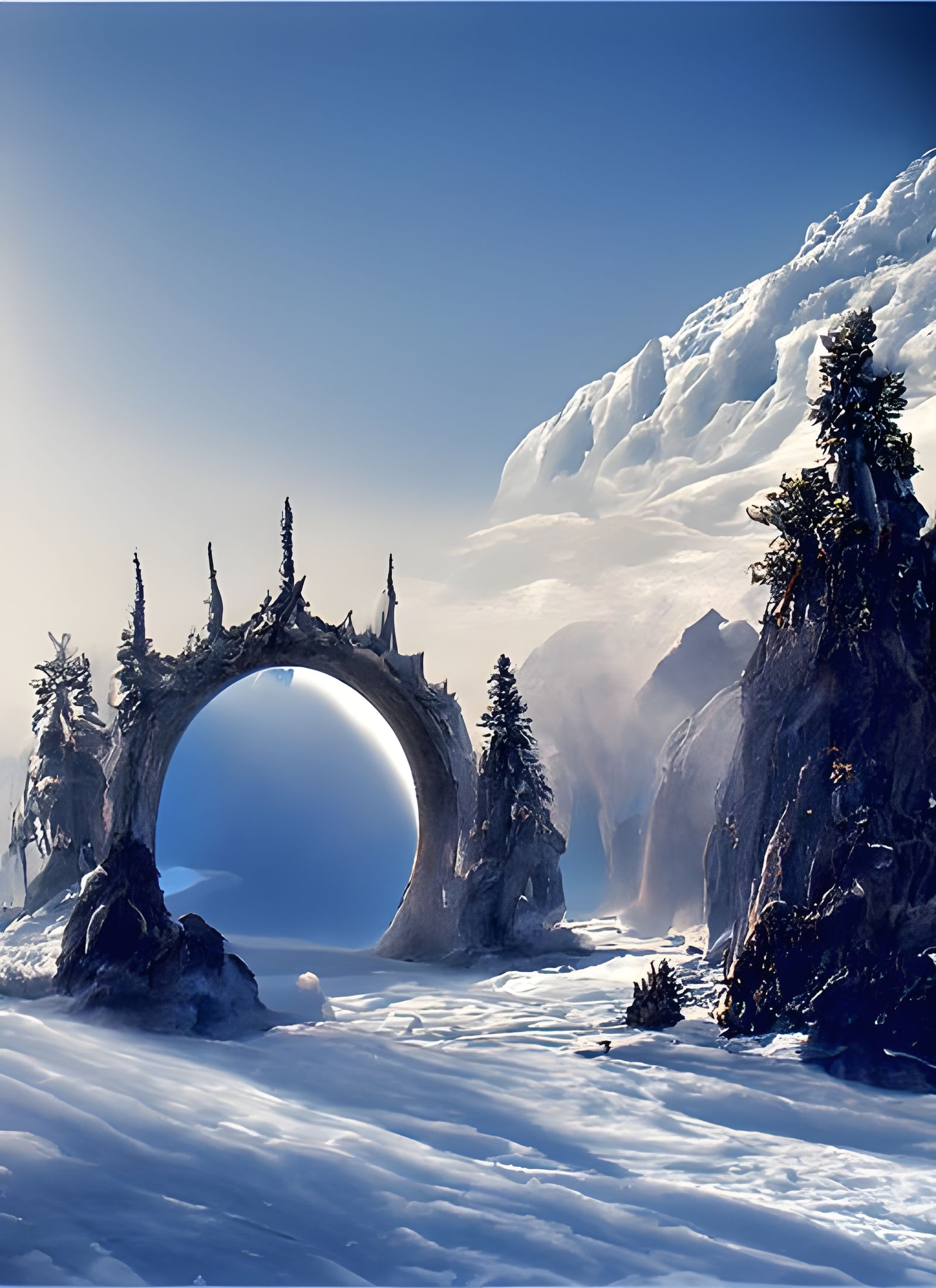Magic Portal in Nordic Dreamscape, Matte Painting