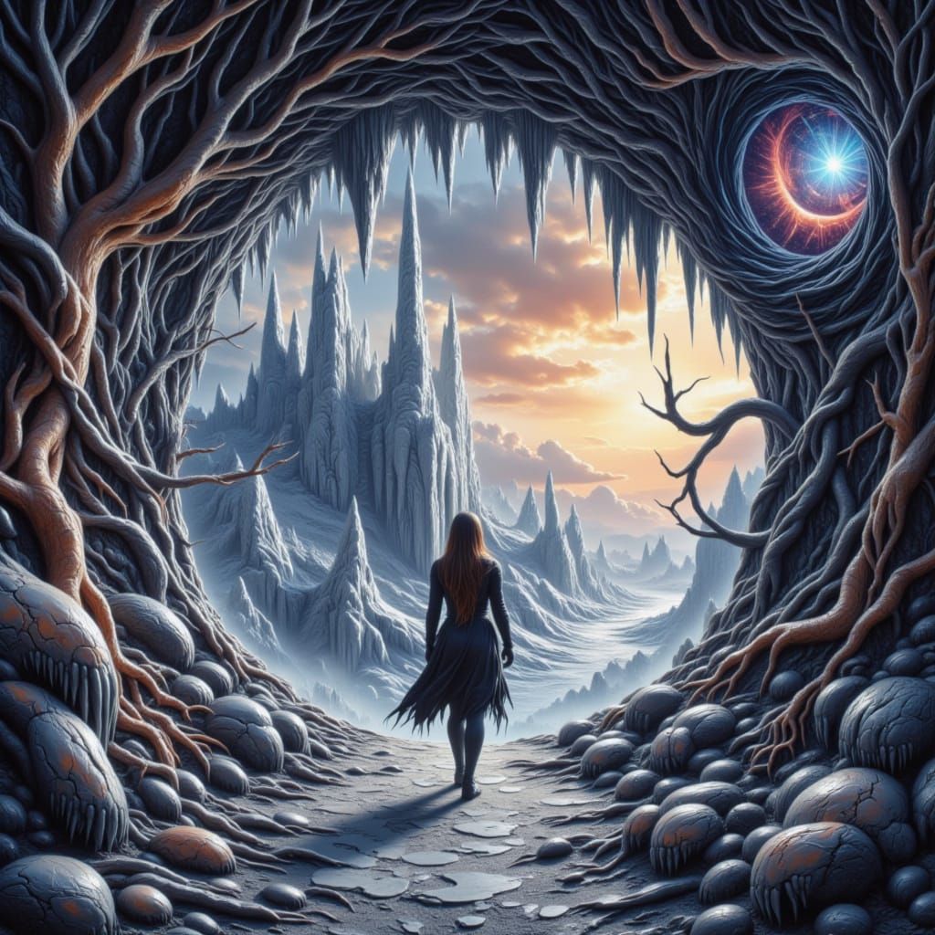 Surreal Scene Unfolds Through Cosmic Stargate Portal in Vibr...