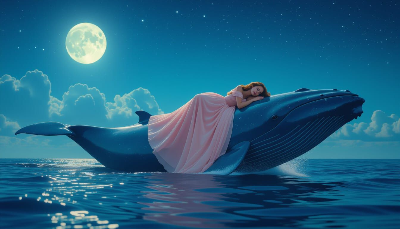 Lana Del Rey Sleeps on a Blue Whale in 70s Style Photography