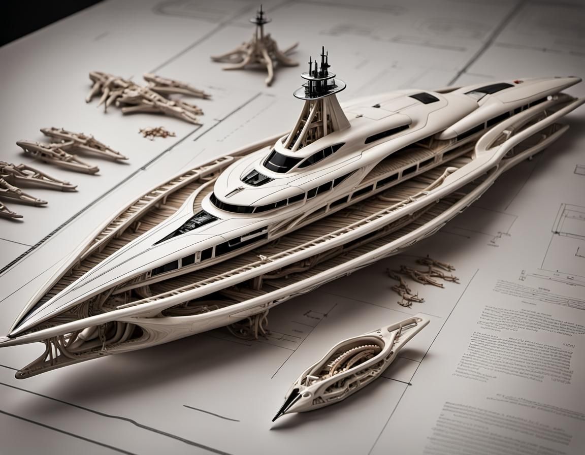 Billionaire's Insectile Megayacht: Giger-Inspired Design