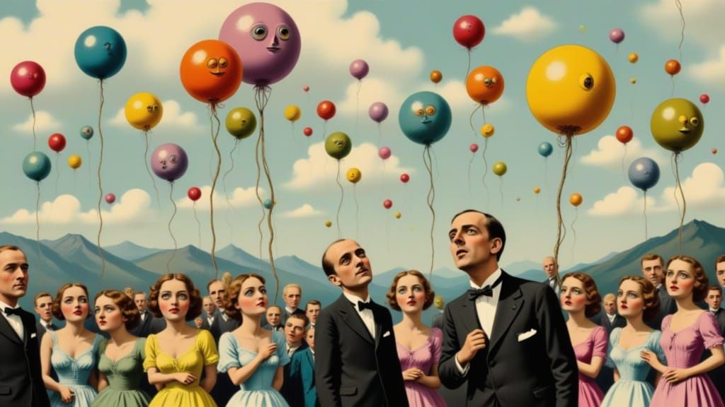 Astonished People Gaze at Surreal Floating Orbs