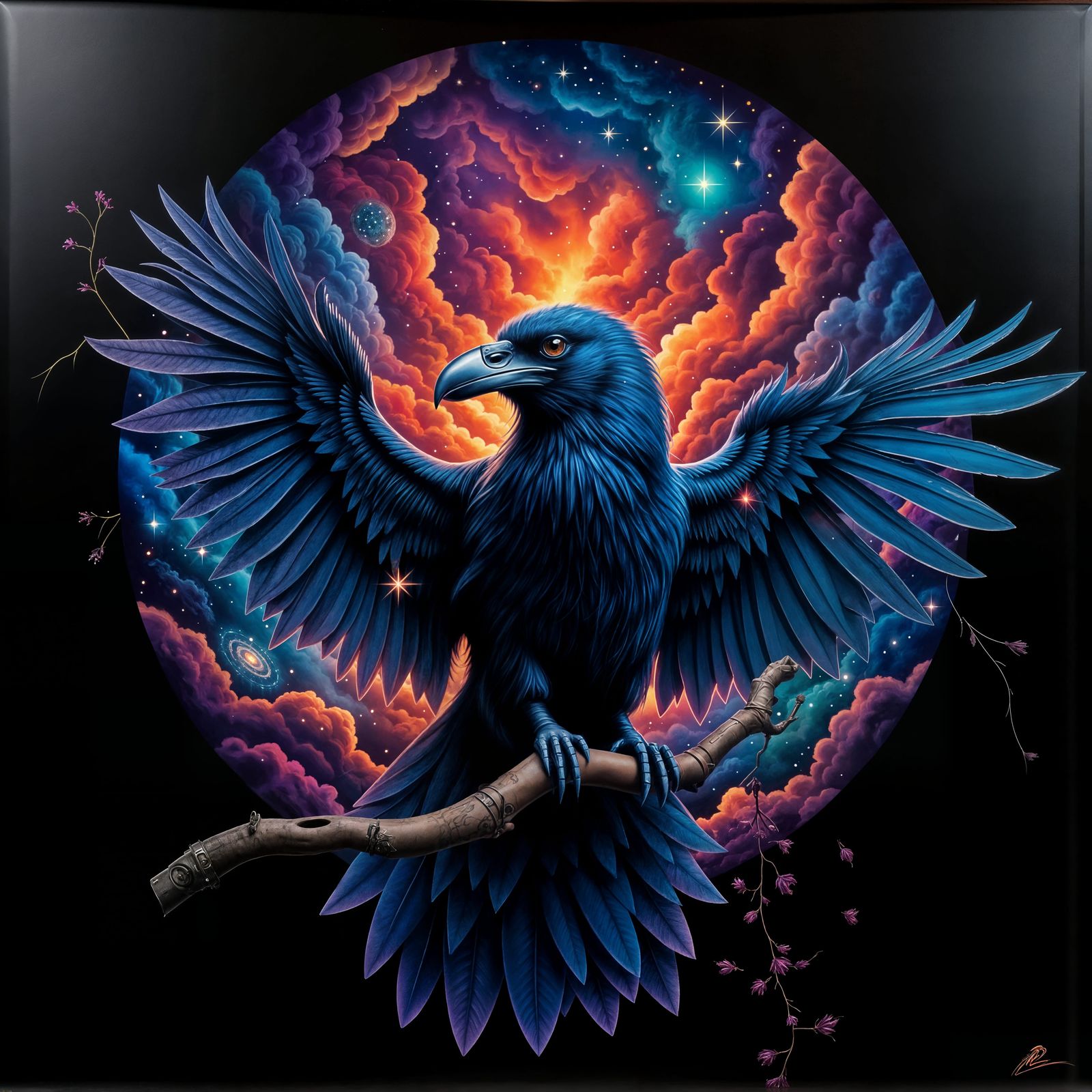Spectacular Mythic Raven King Airbrush Art