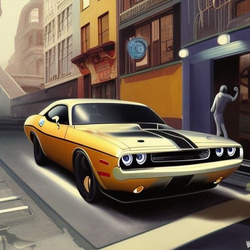 Dodge Challenger in Art Nouveau Rococo Style