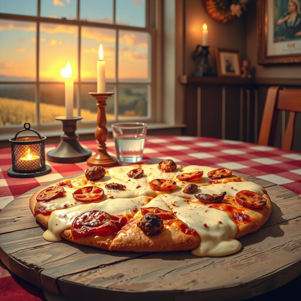 Cosmic Pizza in Futuristic Neon