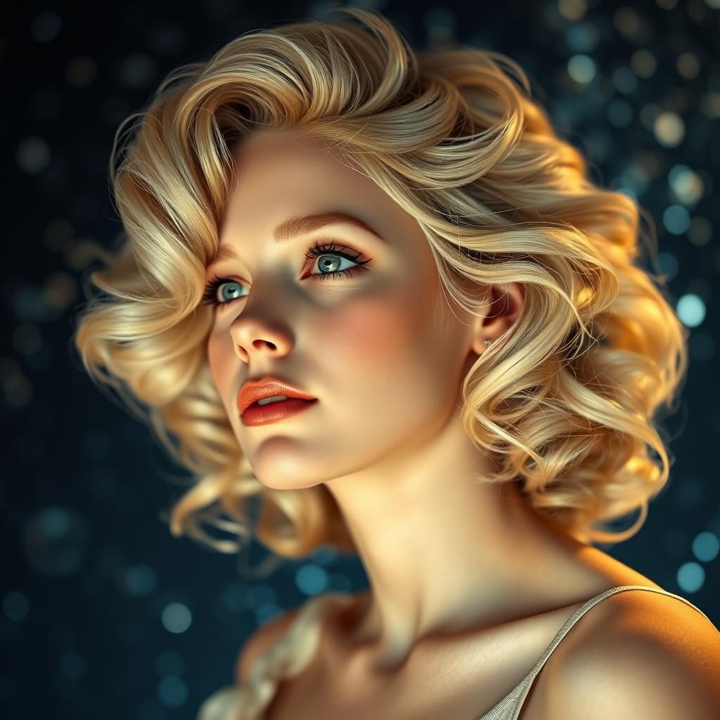 Ethereal Blonde Portrait in Volumetric Lighting