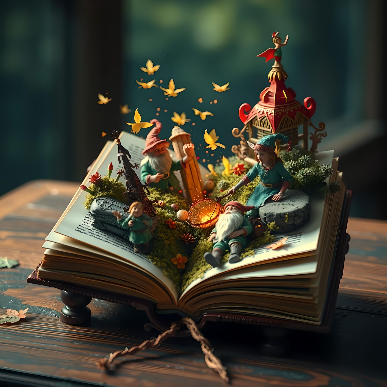 Fantasy World Emerges from Open Book