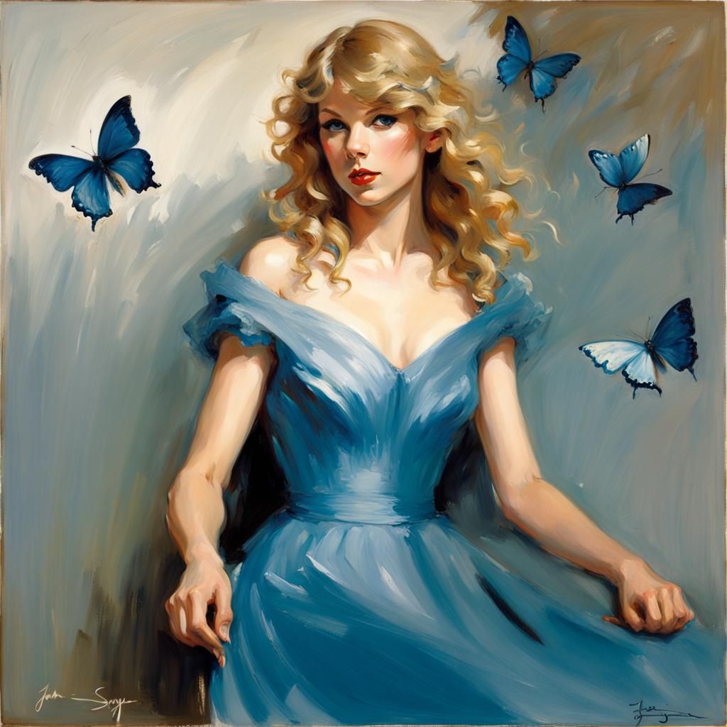 Taylor Swift as Southern Cinderella: Oil Painting