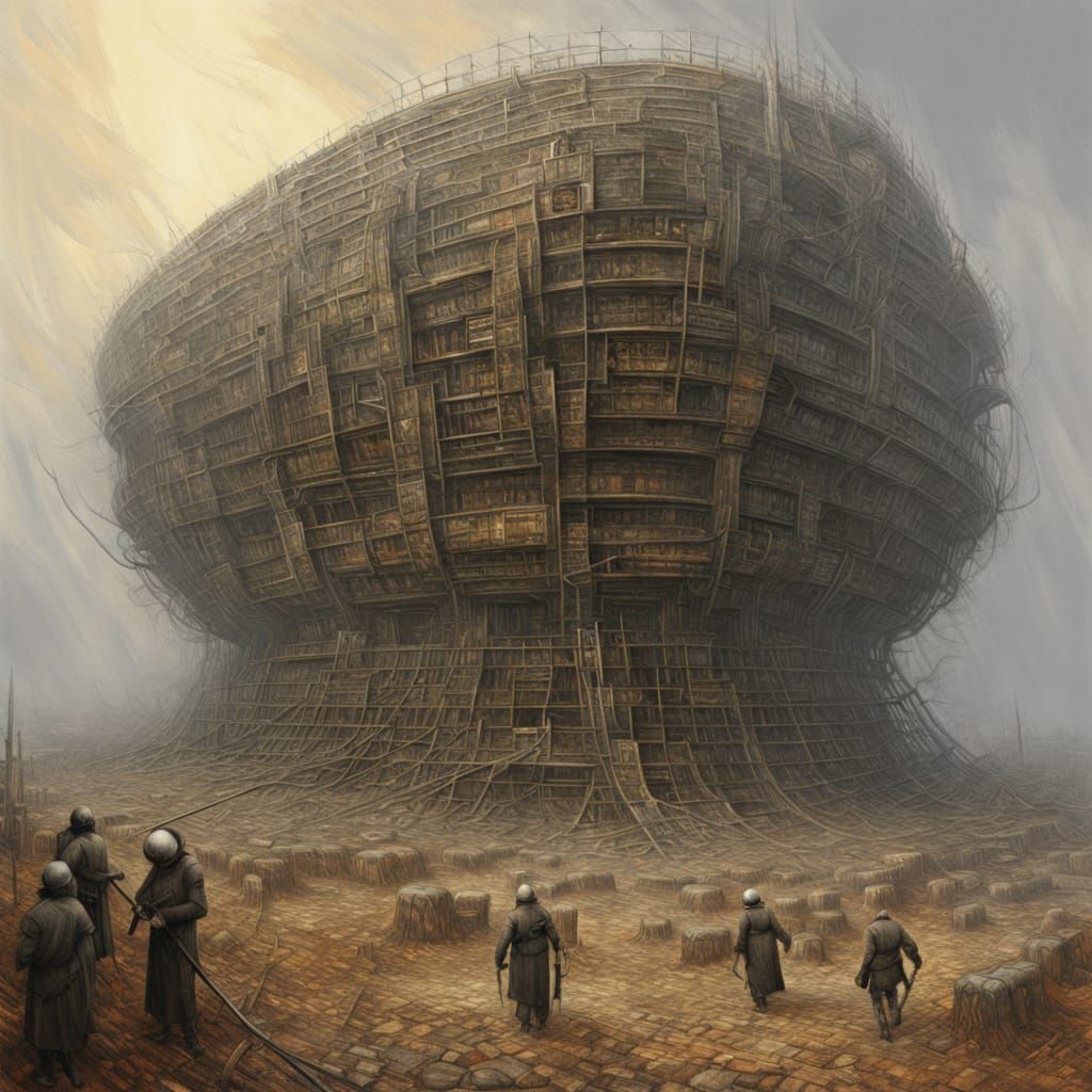 Peter Gric-Inspired Horror Megastructure