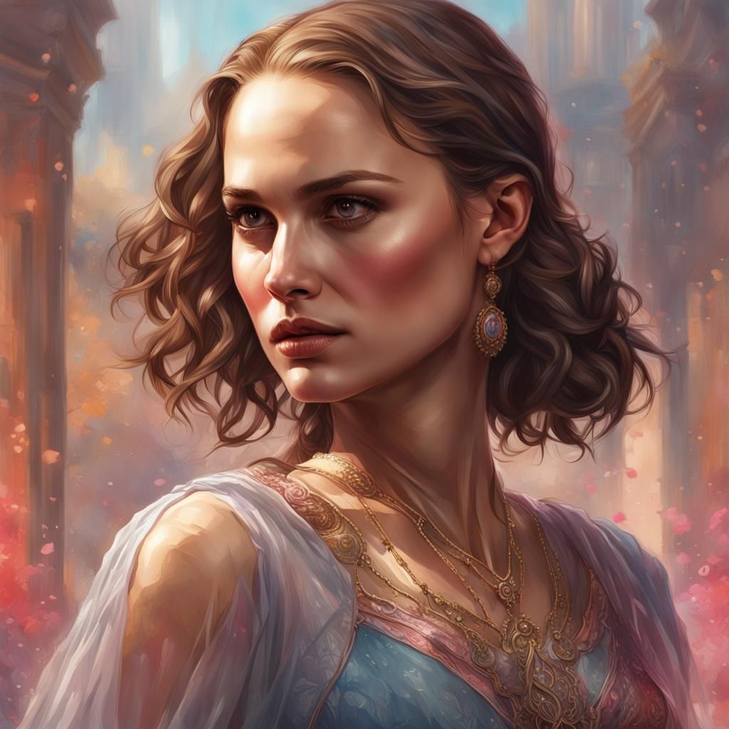 Natalie Portman Portrait in Hyperrealistic Style
