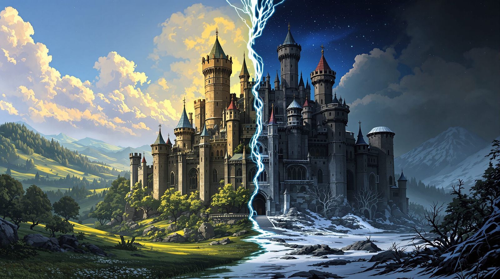 Medieval Castle: Summer and Winter Divide