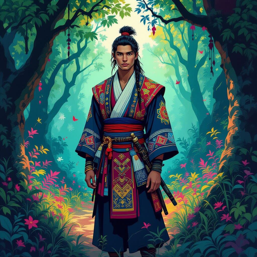 Mystical Forest Portrait in Digital Art Style