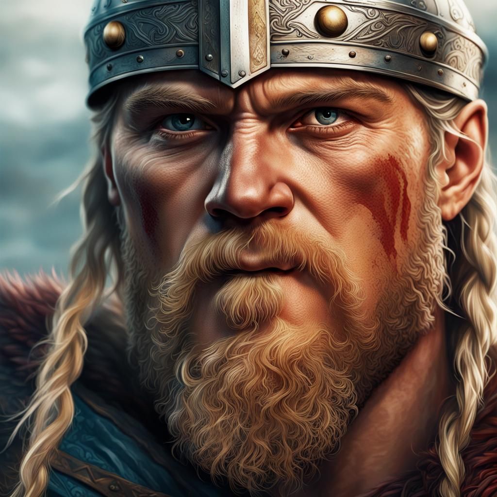 Hyperrealistic Leif Erikson Viking Concept Art