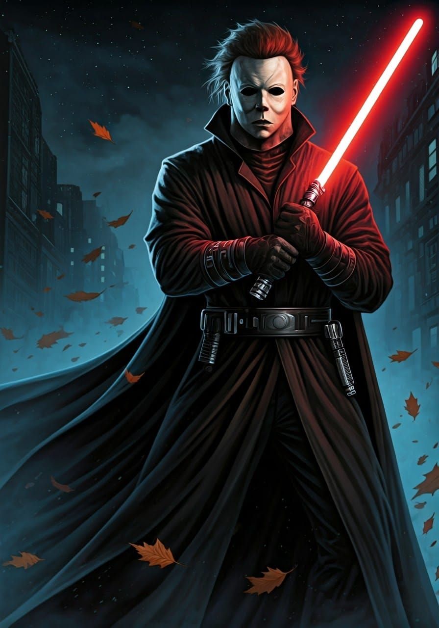 Michael Myers as Sith Lord with Lightsaber