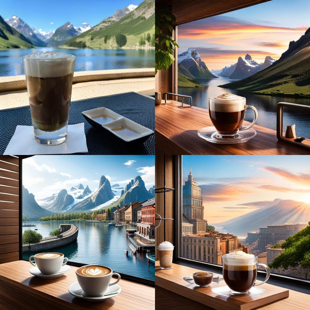 Coffee Shop with Outer Space View