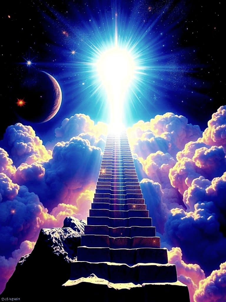 Ethereal Cosmic Landscape Inspired by Led Zeppelin's Stairwa...