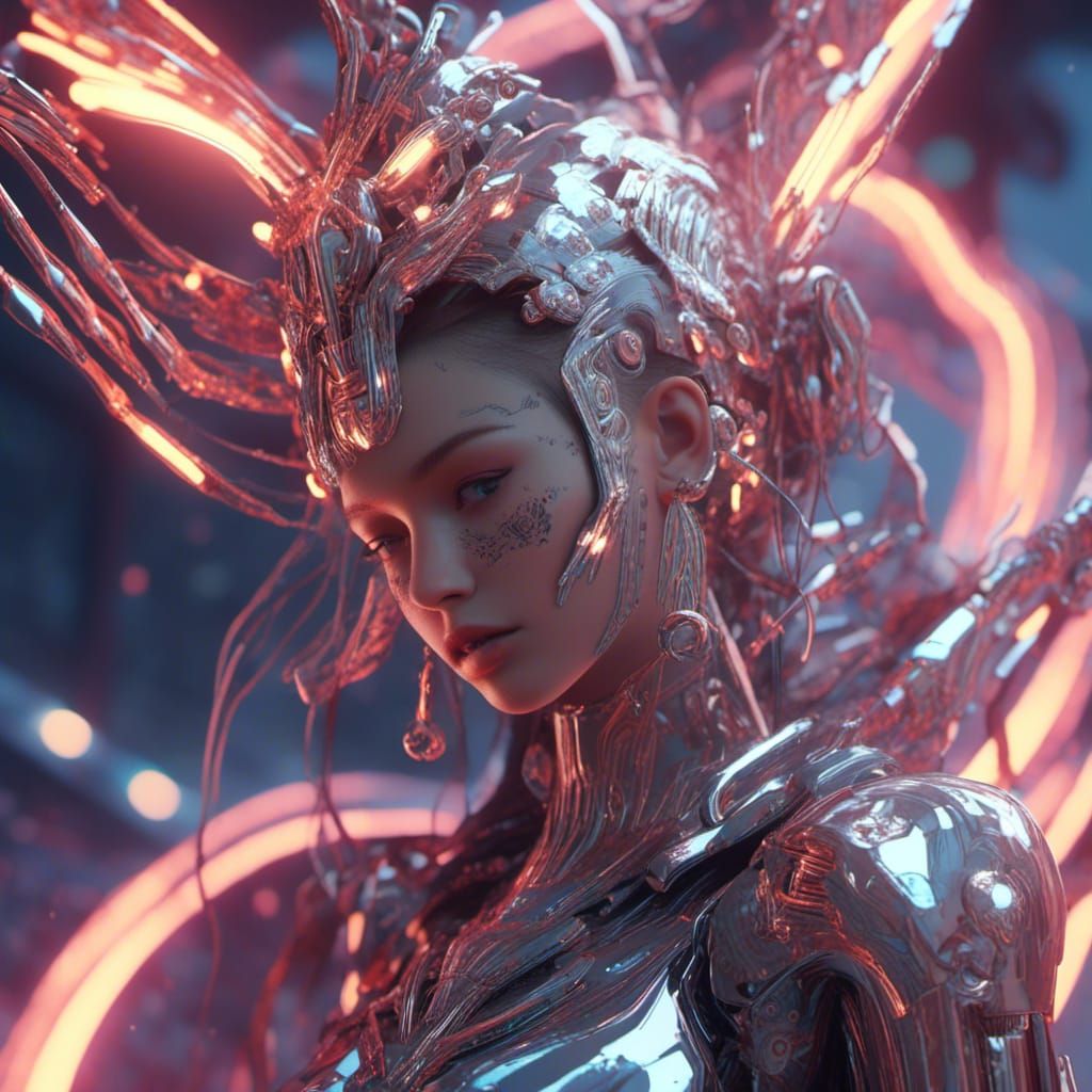 Futuristic Goddess with Mech Details