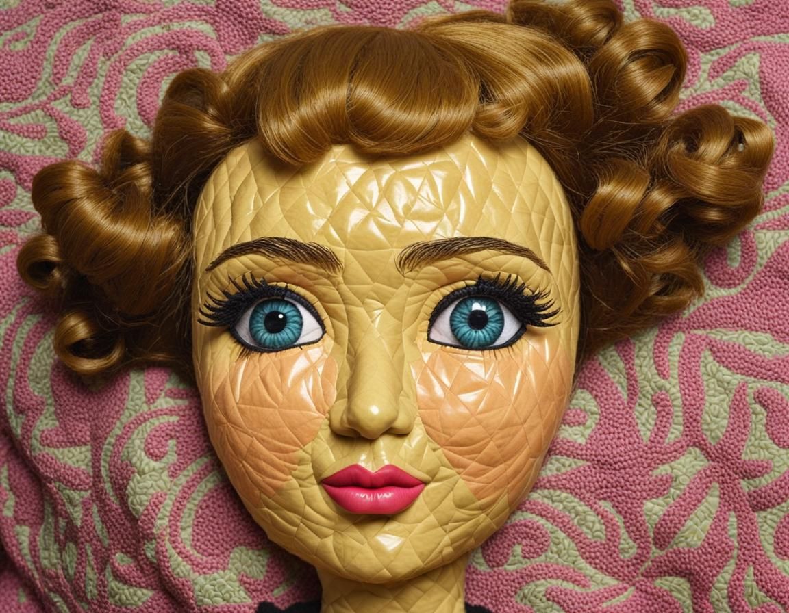 Quilted Patchwork Character Design with Perfect Eyes