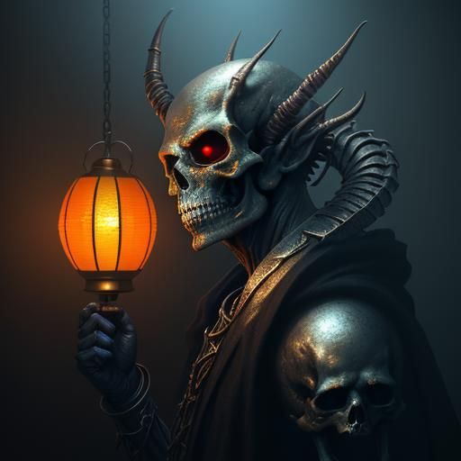 Skeletons in Dimly Lit Closet: Fantasy Art