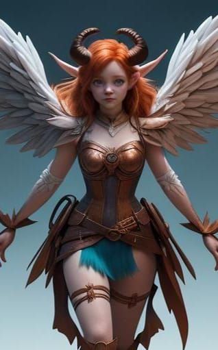 Tiefling Angel: Disney, Pixar, and Ghibli-Inspired Art