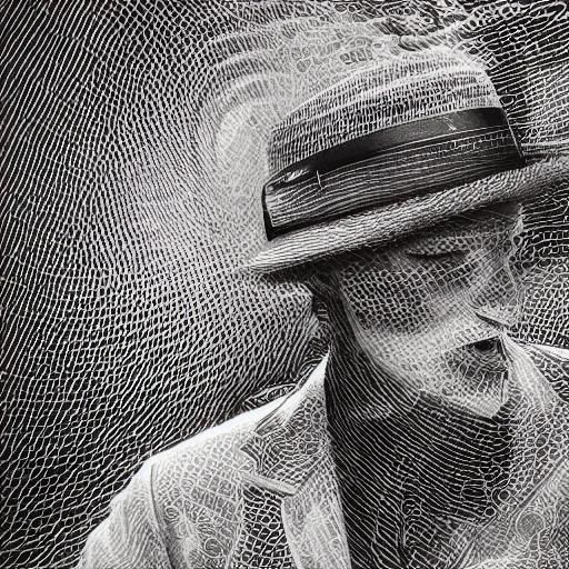 Black and white etching