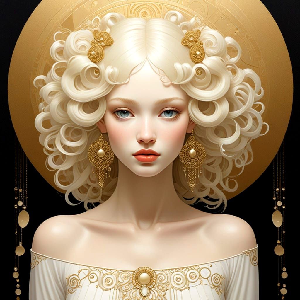 Art Nouveau Goddess in Ethereal Colors