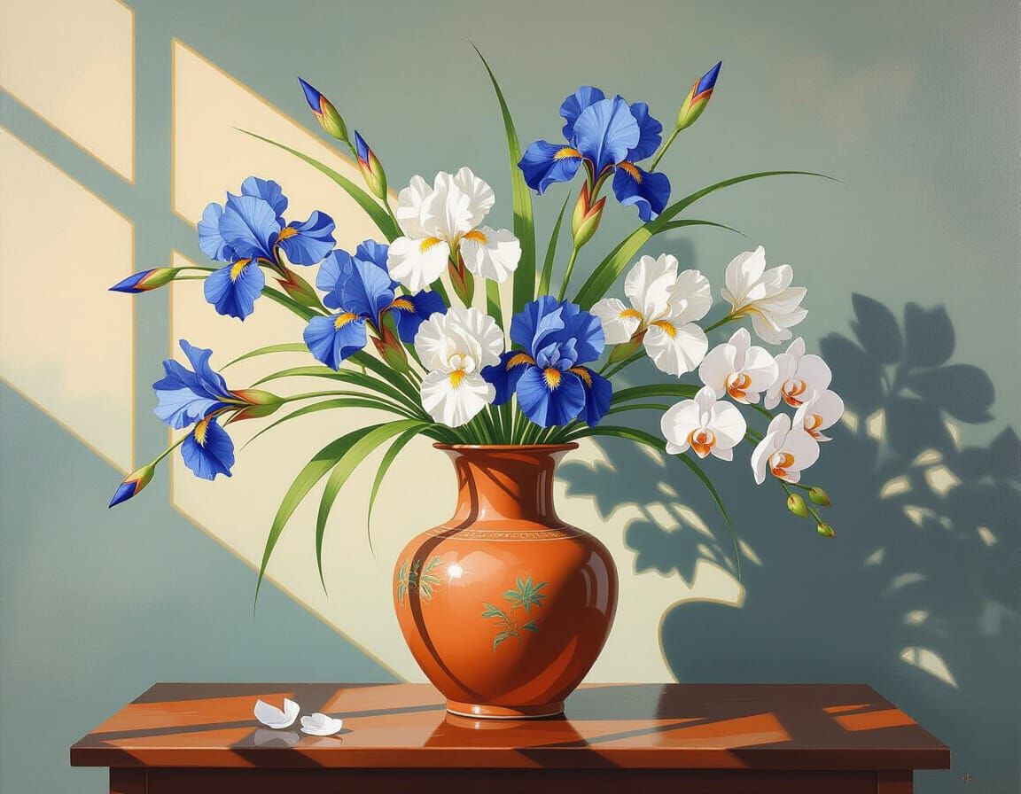 Ikebana Bouquet: Chinese Ink Painting in Maximalist Style