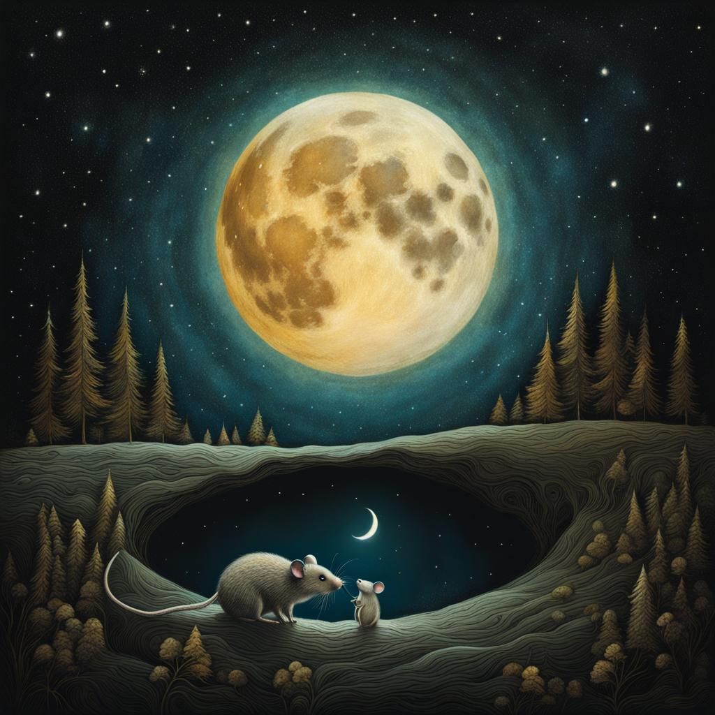 first mouse on the moon: by Andy Kehoe and Amélie Fléchais
