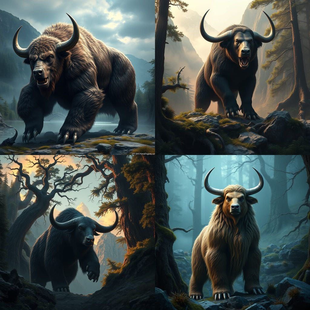 Powerful Bear-Bull Hybrid Dominates Majestic Wilderness in E...