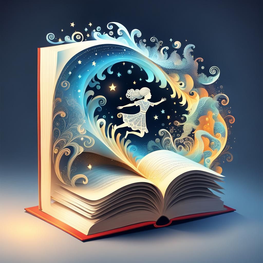 Magical Storybook Characters in Abstract Fractal Art