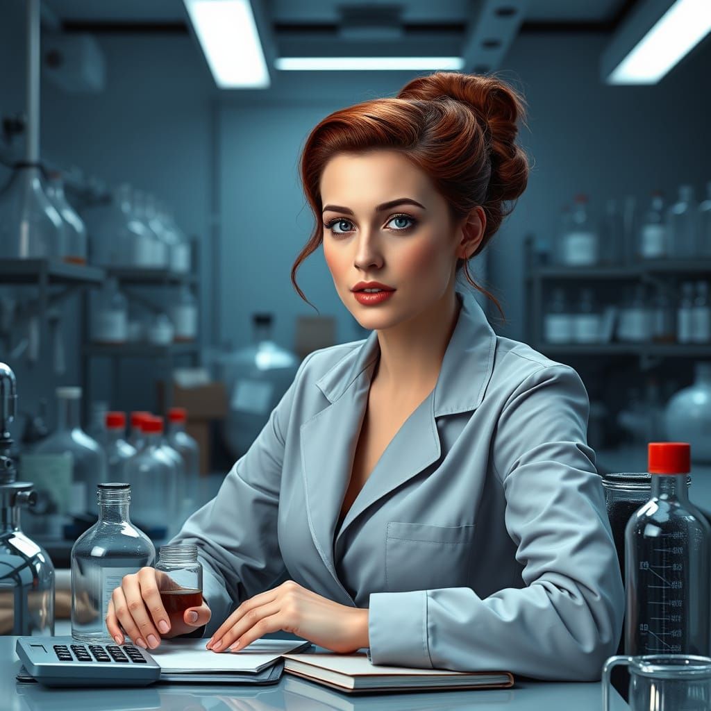 Beautiful woman - Inventor at Work