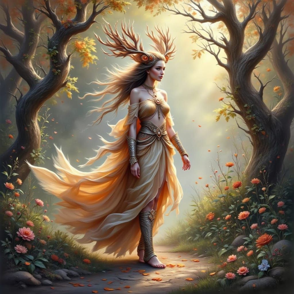 Anime Druid Embodies Earth's Energy in Sunstone Forest