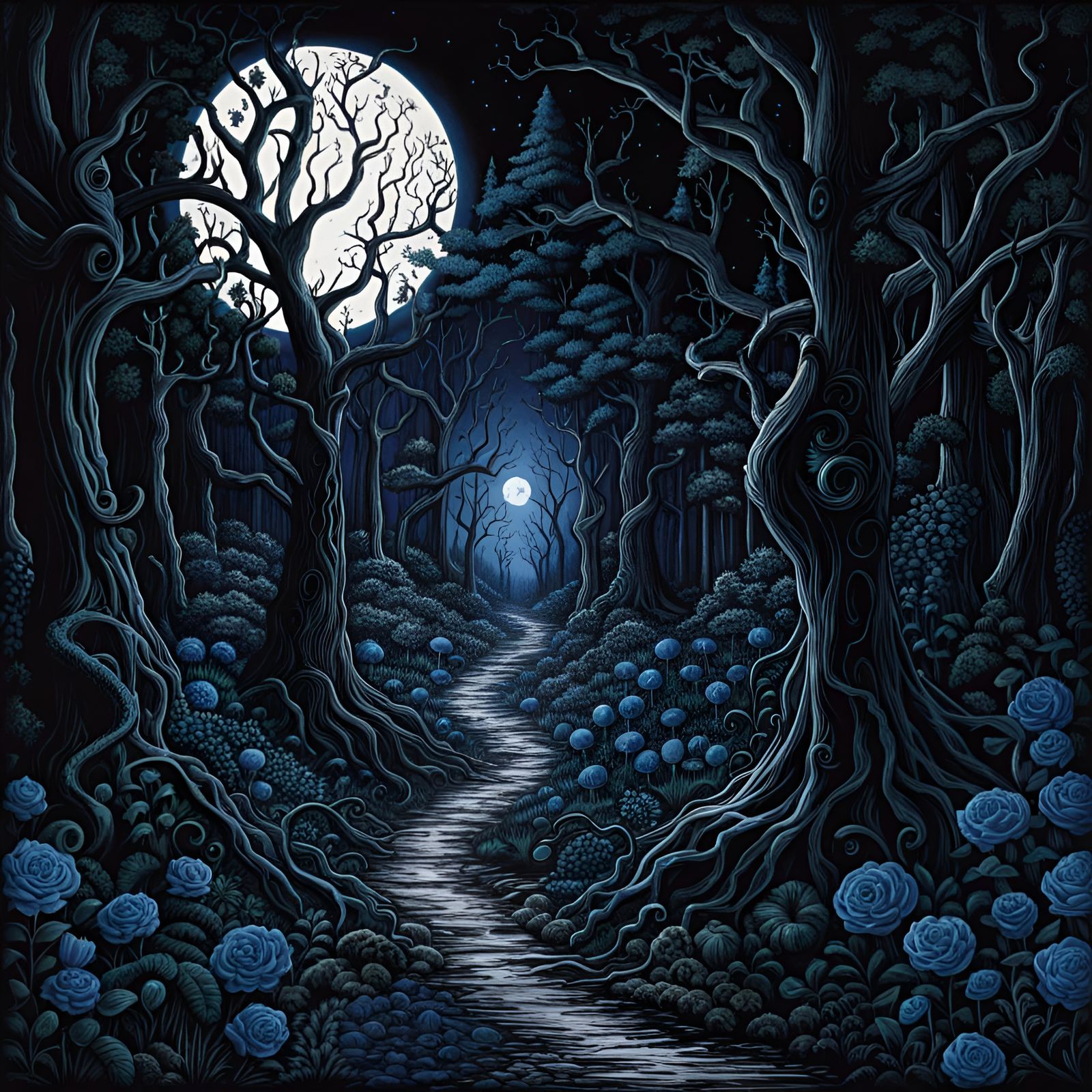 Eldritch Dark Forest in Gothic Style
