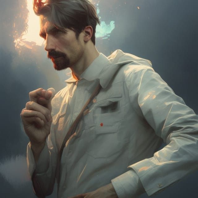 Left-Wing Nationalist: Detailed Concept Art Portrait