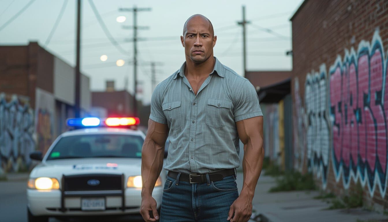 Teenage Dwayne Johnson in Honolulu: Cinematic Portrait