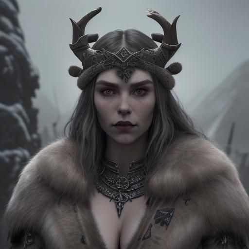 Nord Woman Portrait with Pagan Jewelry