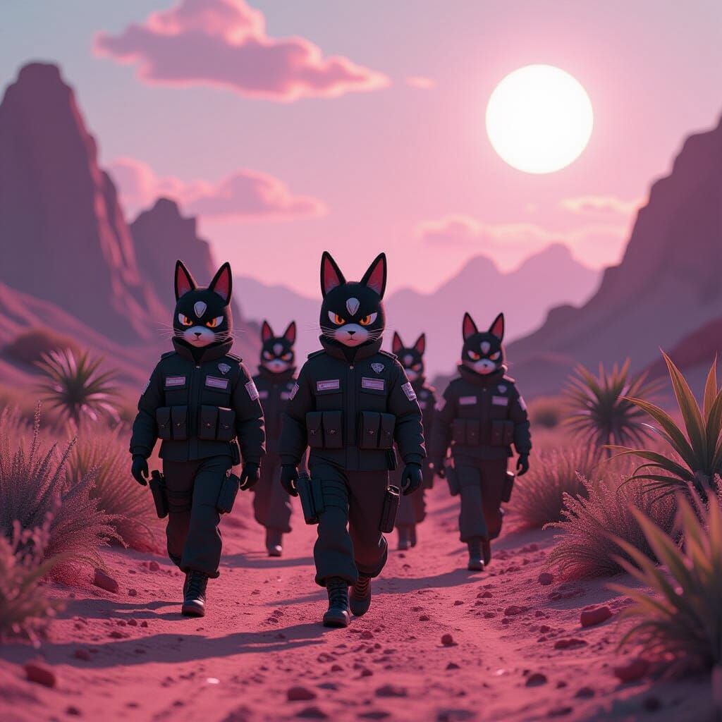 Lucario Grunts on Alien World: Cinematic Still