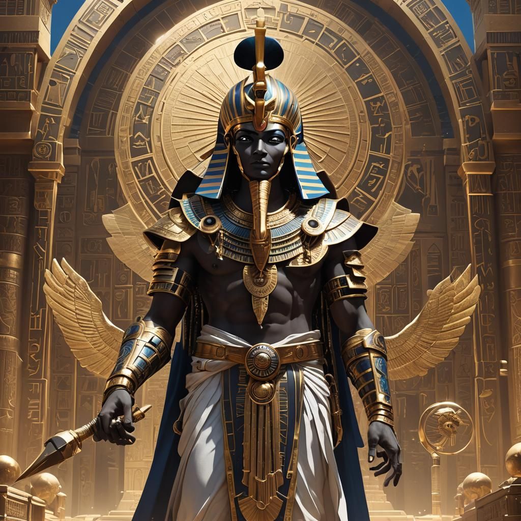 Osiris Egypt God in 3D Anime Style