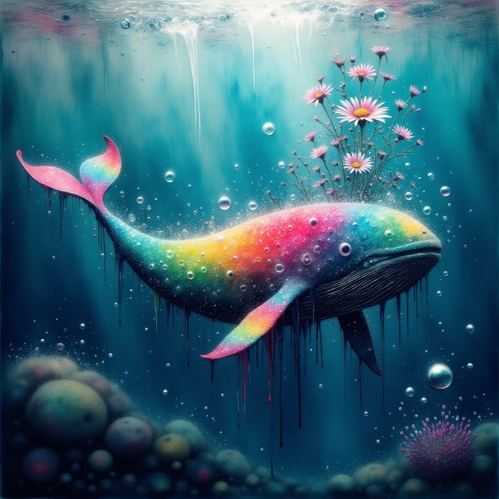 Vibrant Whale in Oceanic Paradise