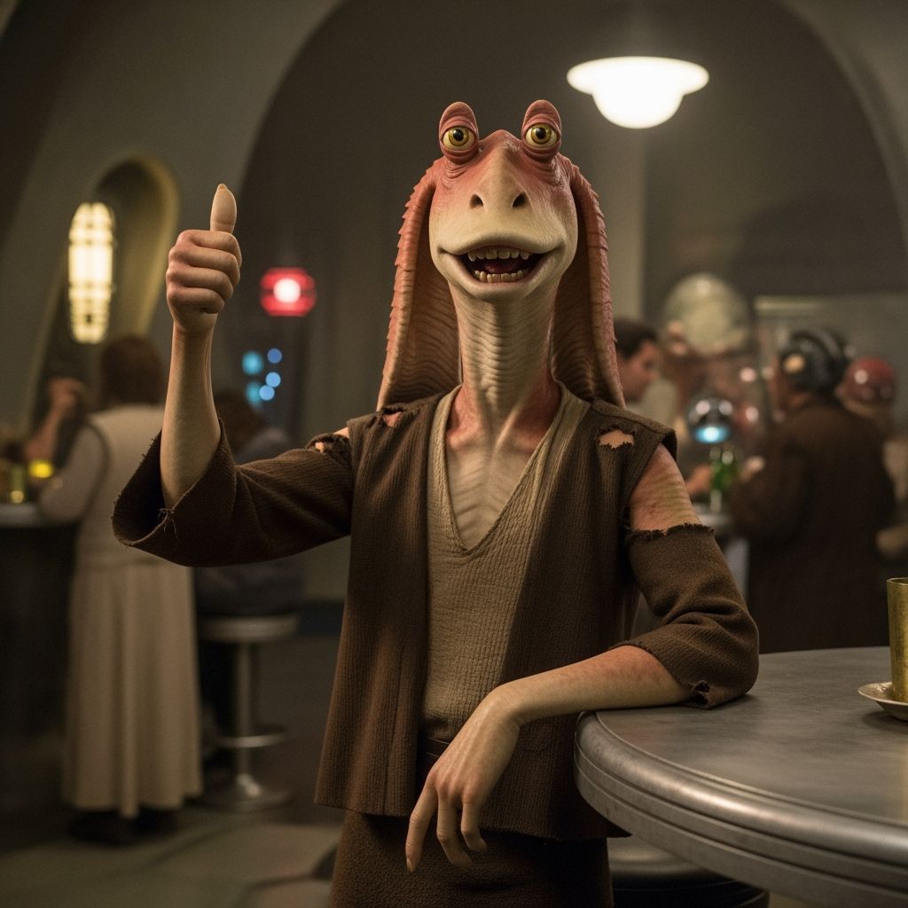 Jar Jar at the bar bar